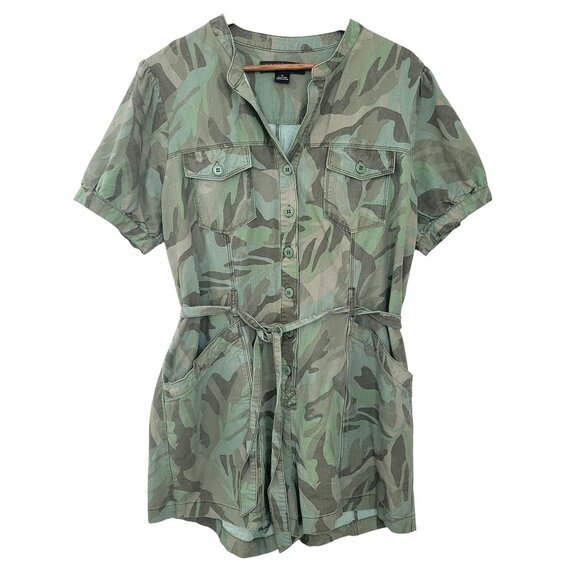 Sanctuary Pants - Sanctuary Standard Surplus Risk Taker Romper Womens Size 12 Palm Camo